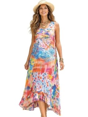 NWT TOLANI COLLECCION Multicolor Abstract Sleeveless Maxi Dress